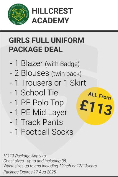 Hillcrest School Girls Full Uniform Package