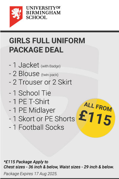 University of Birmingham School Girls Full Uniform Package