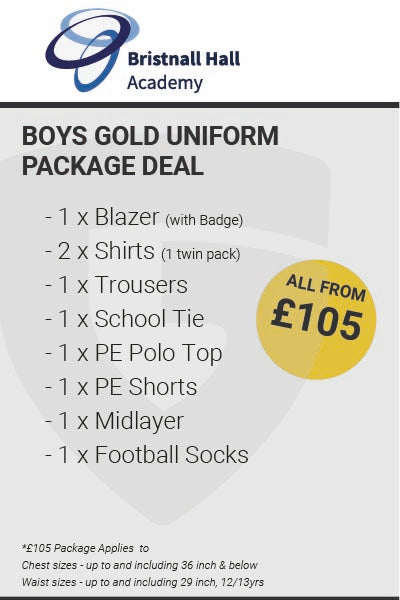 Bristnall Hall Academy Boys Gold Uniform Package Deal