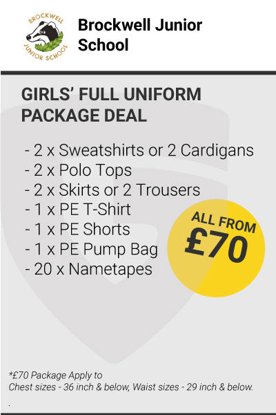 Brockwell Junior School Girls Uniform Package Deal
