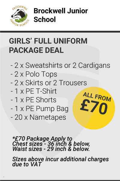 Brockwell Junior School Girls Uniform Package Deal
