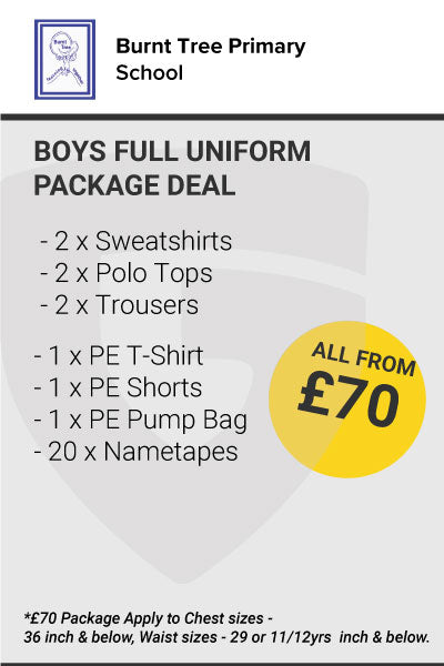 Burnt Tree Primary School Boys Uniform Package
