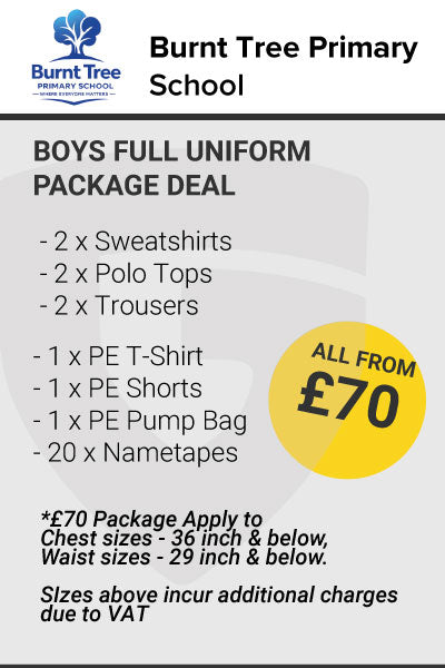 Burnt Tree Primary School Boys Uniform Package