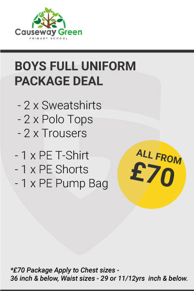Causeway Green Primary Boy's Uniform Package