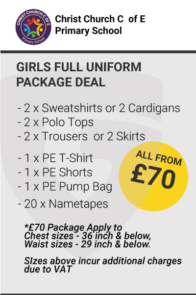 Christ Church C of E Primary School Girl's Full Uniform Package Deal