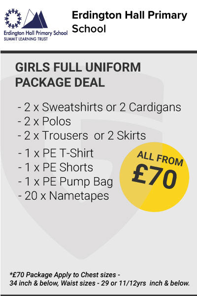 Erdington Hall Primary School Girls Uniform Package Deal