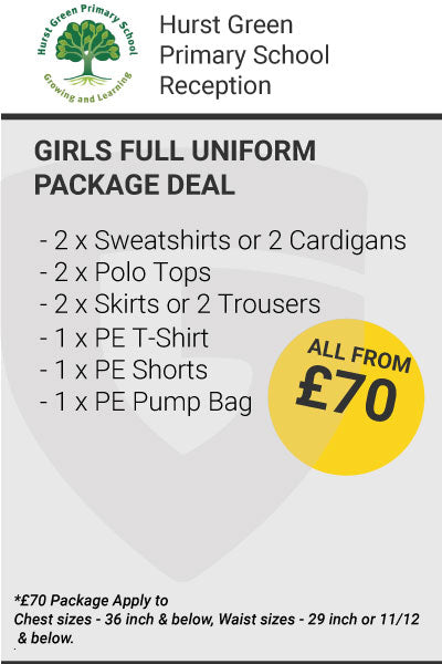 Hurst Green Primary School Reception Girls Uniform Package