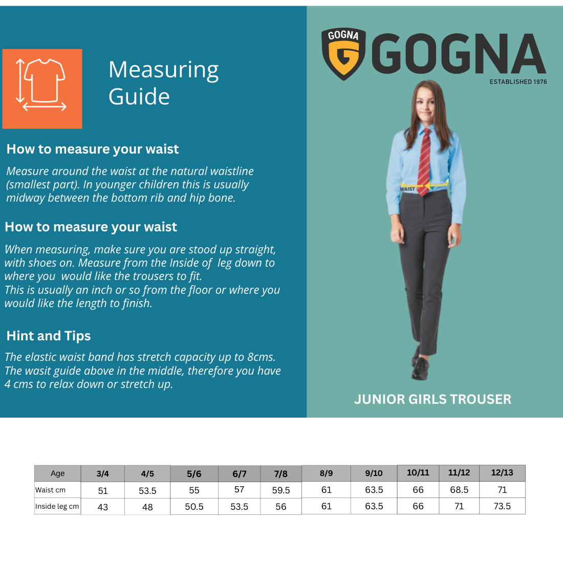 Junior Girls School Trousers-Grey