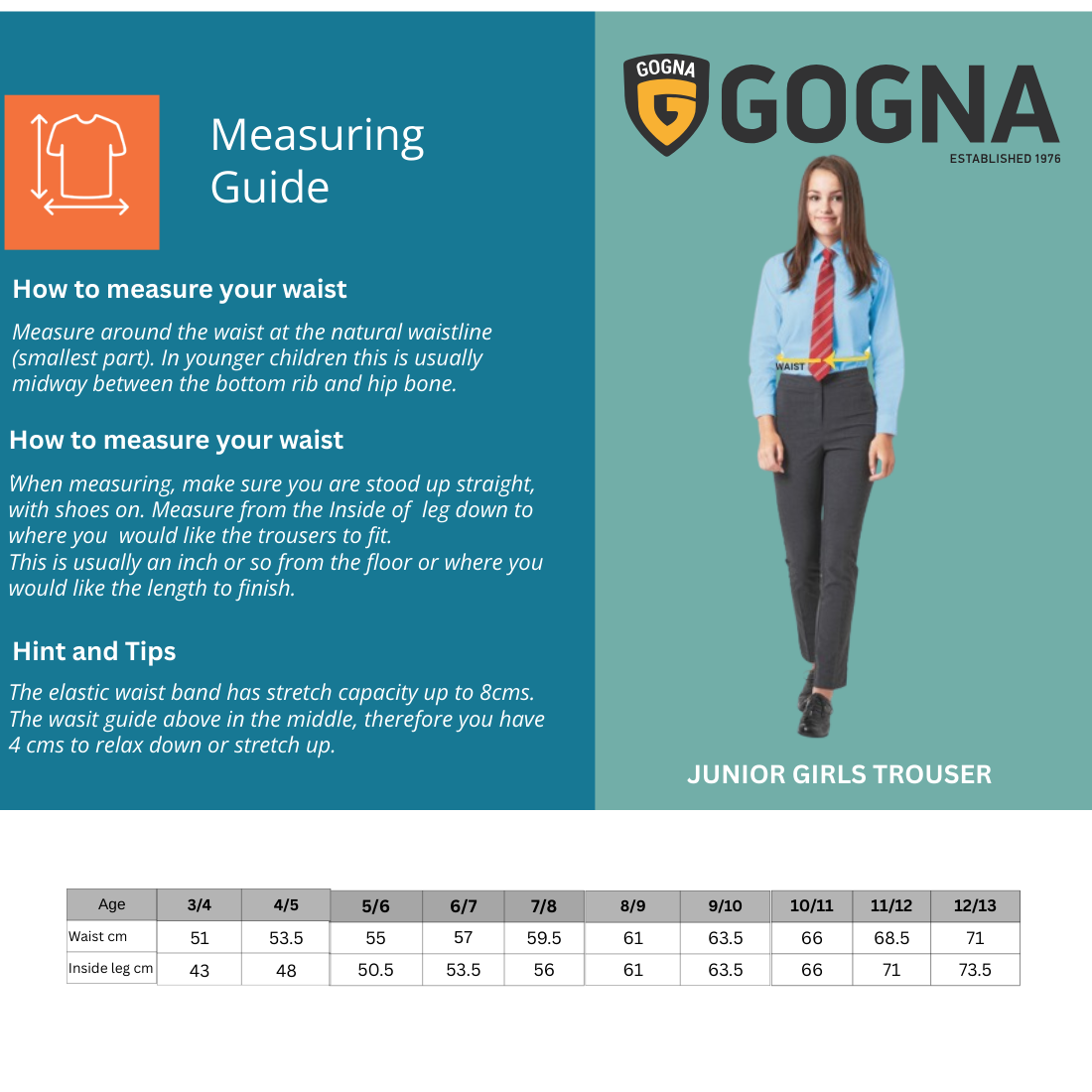 Junior Girls School Trousers - Black