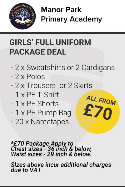 Manor Park Primary Academy Girls Uniform Package Deal