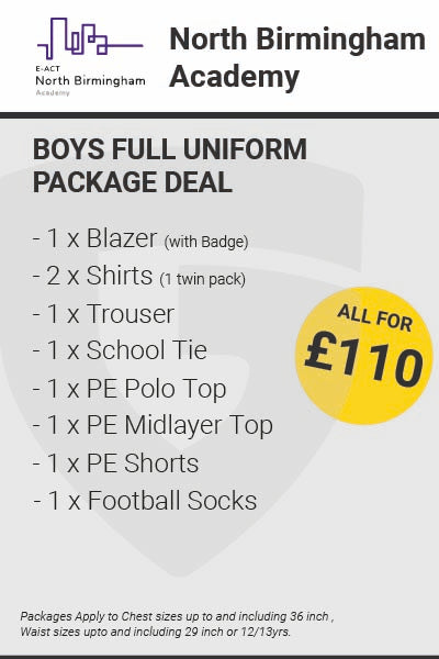 North Birmingham Boys Full Uniform Package