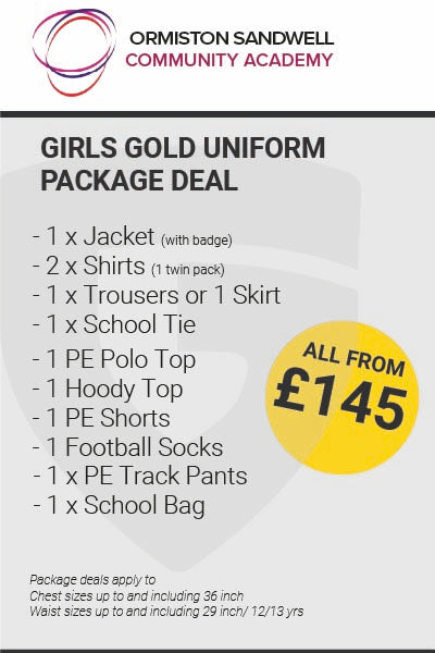 Ormiston Sandwell Community Girls Gold Package Deal