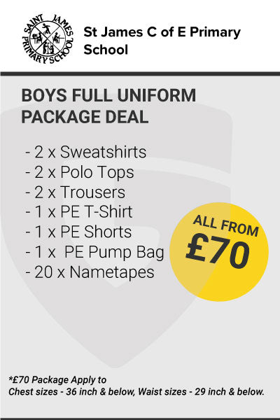 St James C of E Primary School Boys Uniform Package Deal
