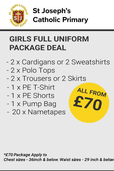 St Josephs Catholic Primary School Girls Uniform Package Deal
