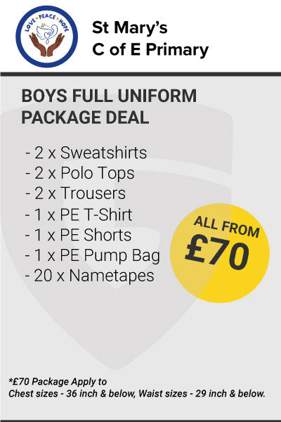 St Mary's C of E Primary Boys Uniform Package Deal