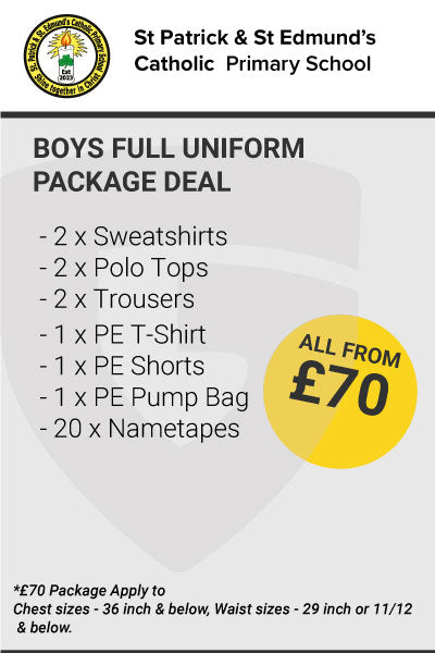 St Patrick & St Edmund's Catholic Primary School Boys Uniform Package