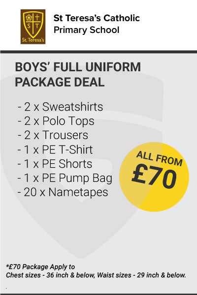 St Teresa's Catholic Primary School Boys Uniform Pack