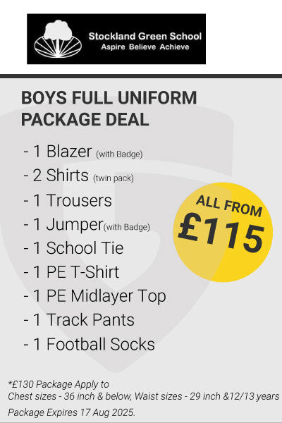 Stockland Green School Boys Full Uniform Package Deal