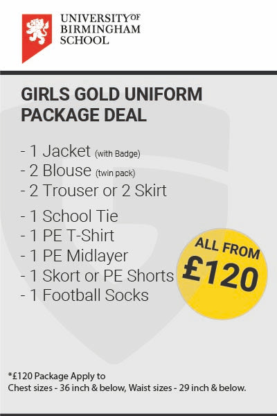 University of Birmingham Girls Gold Uniform Package
