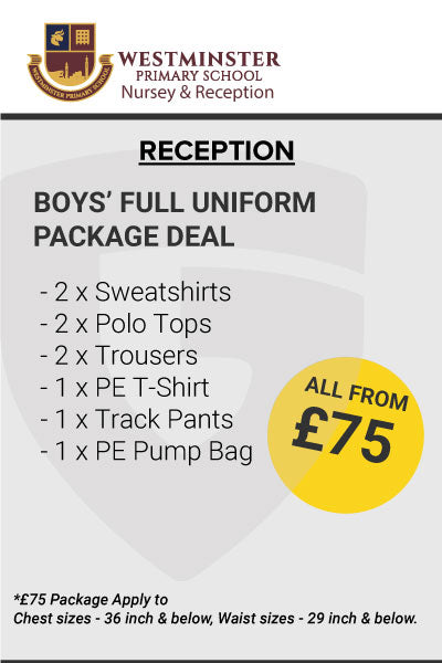 Westminster Primary Nursery & Reception Boy's Full Uniform Package Deal