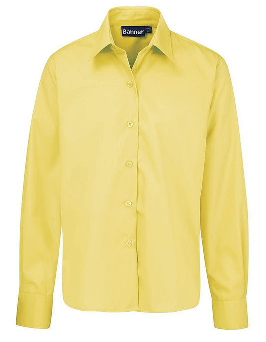 Product image for Girls Yellow Long Sleeve School Shirt