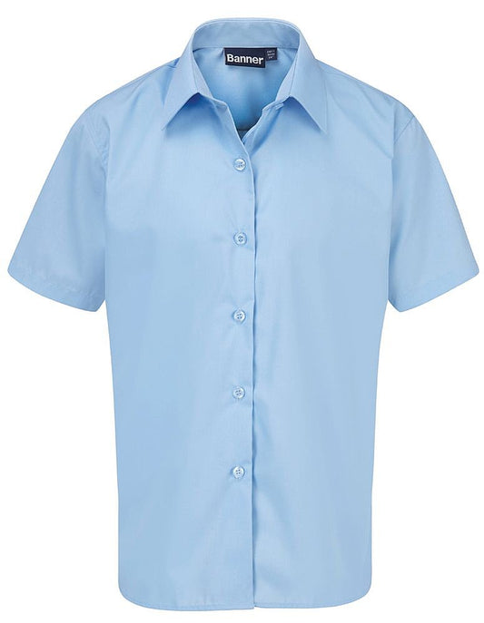 Product image for Girls’ Blue Short Sleeve School Shirt