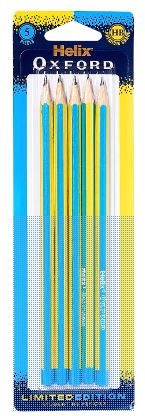 Product image for Helix Oxford Clash Pencils (5 pack)-Blue