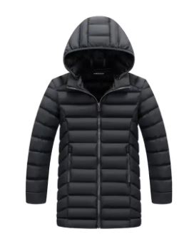 Product image for Junior Longline Padded School Coat - Black