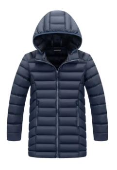 Product image for Junior Longline Padded School Coat - Navy