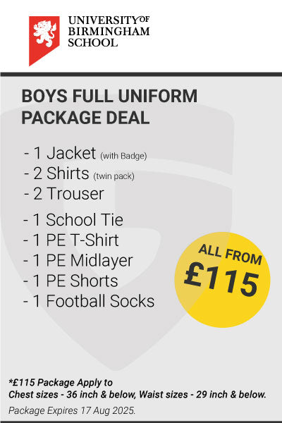 University of Birmingham School Boys Full Uniform Package Deal
