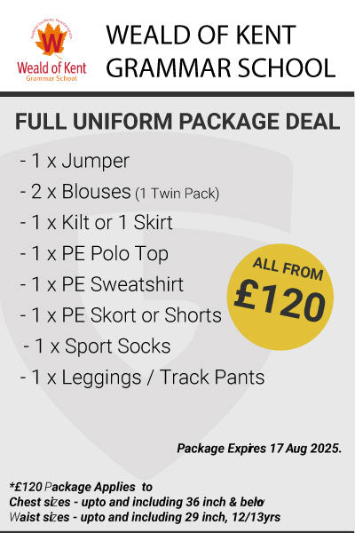 Weald of Kent Girls Lower School Full Uniform Package Deal