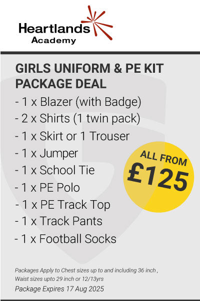 Heartlands Academy Girls Full Uniform & PE Kit Package Deal