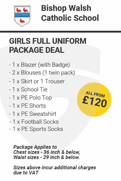 Bishop Walsh Catholic School Girls Full Uniform Package Deal