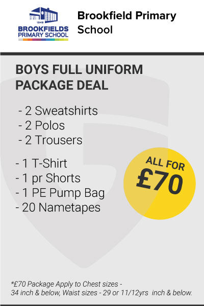 Brookfields Primary School Boys Uniform Package Deal