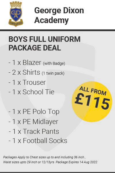 George Dixon Academy Boys Full Uniform Package Deal