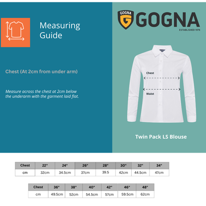 Girls’ Blue Long Sleeve School Shirt