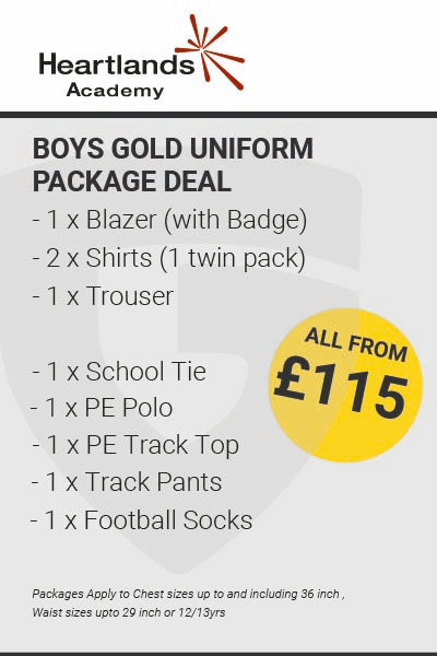 Heartlands Academy Boys Gold Uniform Package Deal