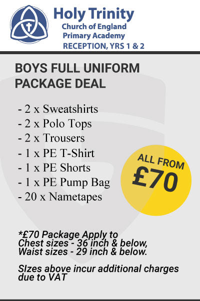 Holy Trinity C of E Primary School Boys Full Package RECEPTION YRS 1&2