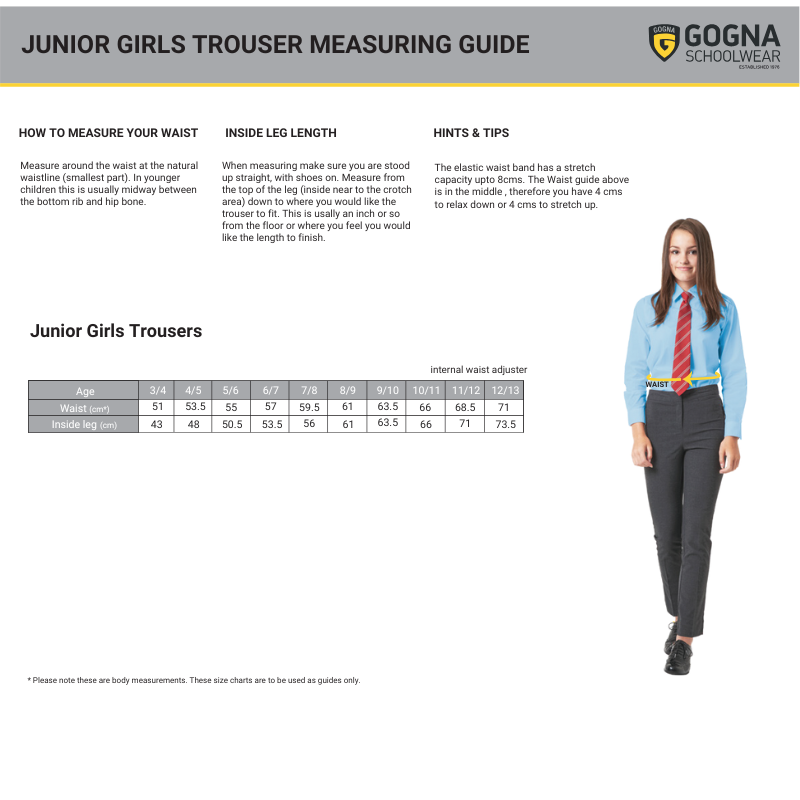 Junior Girls School Trousers - Navy