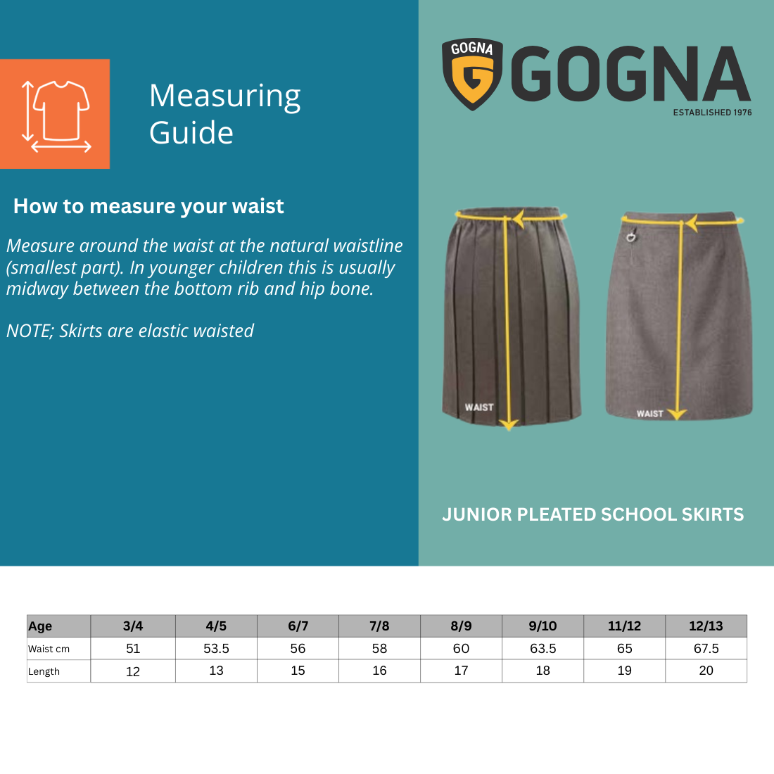 Junior Straight Black School Skirt