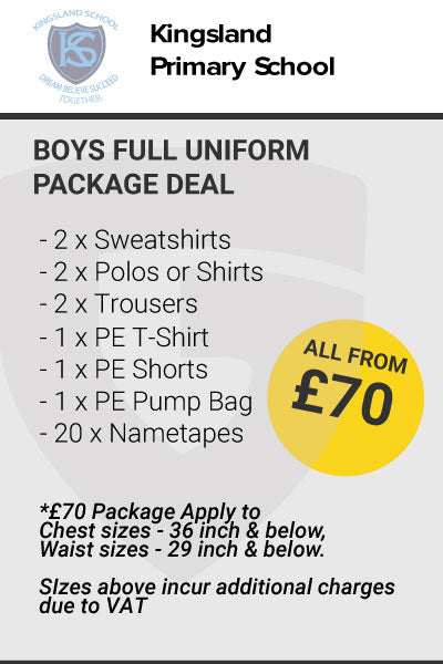Kingsland Primary School Boys Uniform Package Deal