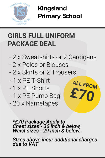 Kingsland Primary School Girls Uniform Package Deal