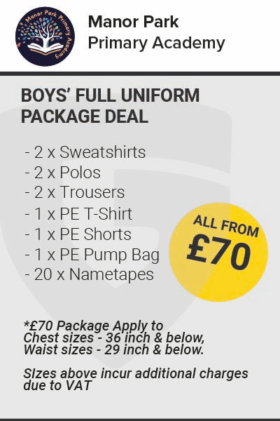 Manor Park Primary Academy Boys Uniform Package Deal