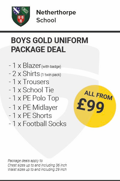 Netherthorpe School Boys Gold Uniform Package Deal