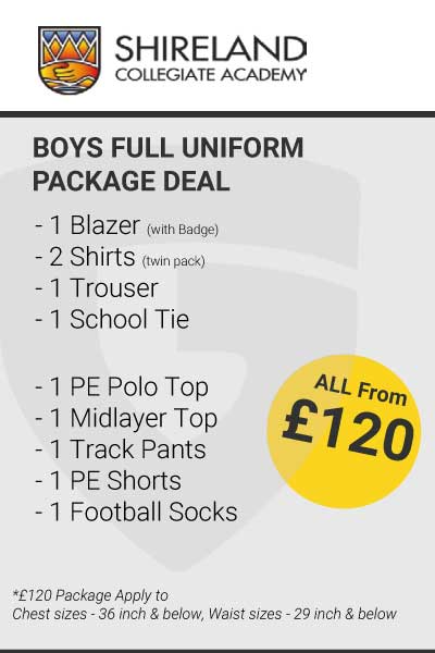 Shireland Collegiate Academy Boys Full Uniform Package Deal