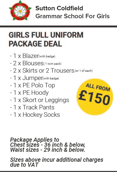 Sutton Coldfield Grammar Girls Full Uniform Package Deal