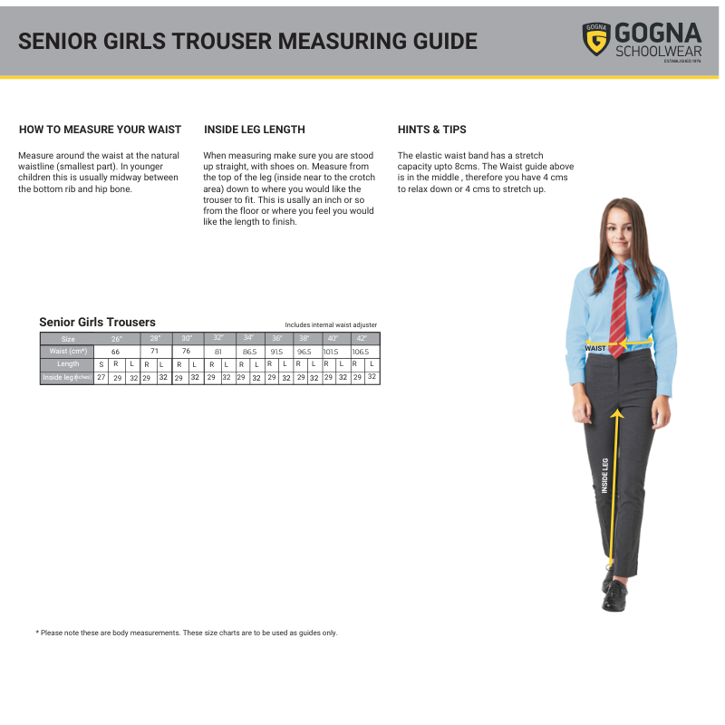 Senior Girls School Trouser - Black