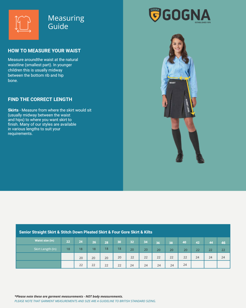 Senior Grey Pleated School Skirt