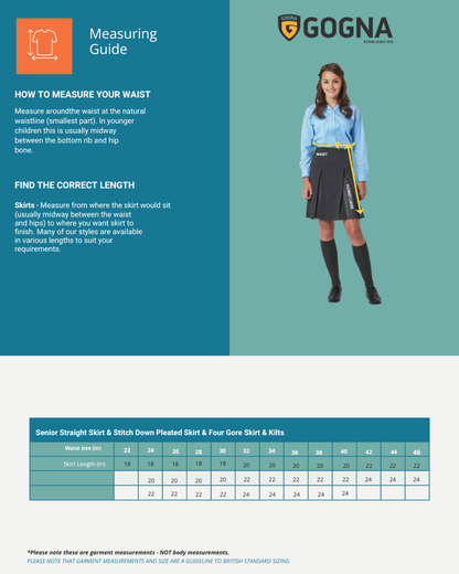 Senior Grey Pleated School Skirt