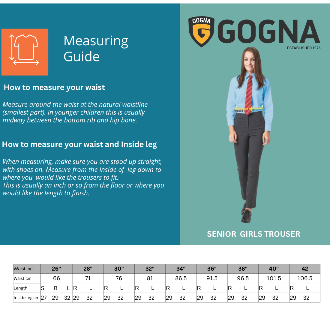 Senior Girls School Trousers - Grey